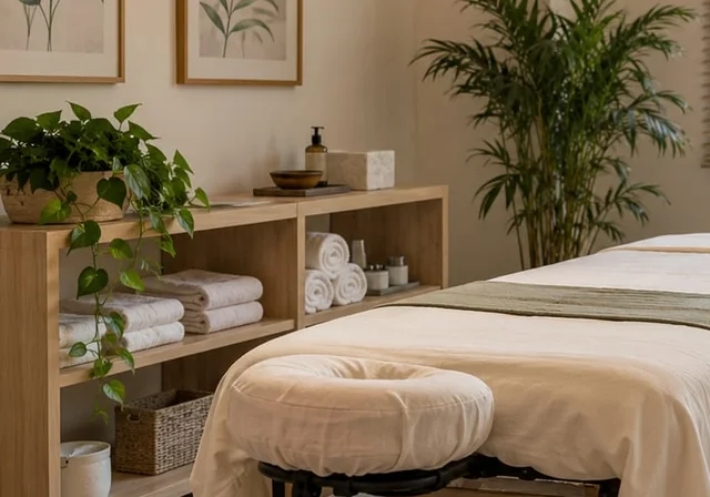 Massage — distinct illustrative spa & wellness website service view